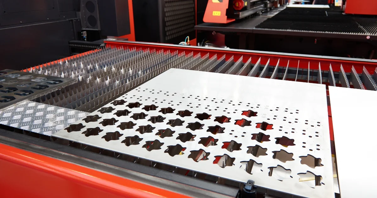 Laser-cut patterns in steel sheet